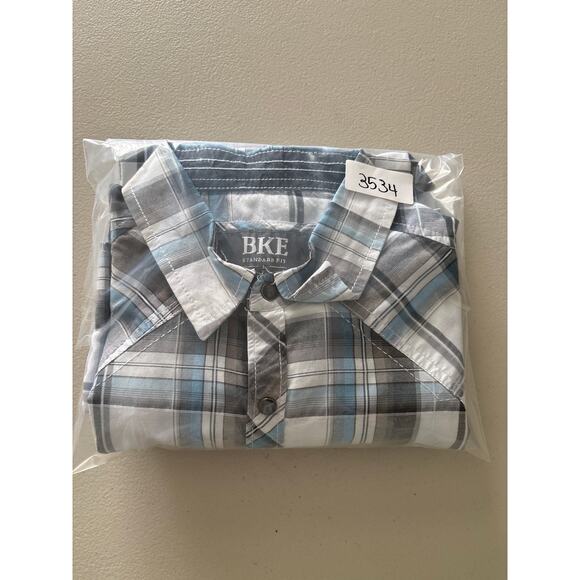 BKE Men's Size Large Western Plaid Pearl Snap Button Up Rodeo Rancher Shirt - Picture 11 of 11